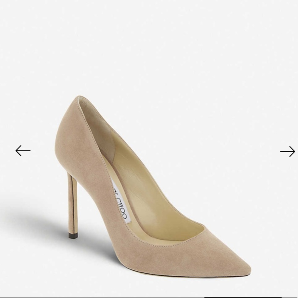 Jimmy Choo Romy 100 Suede, Color: Sand Beige